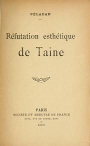 Cover of: Réfutation esthétique de Taine