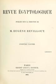 Cover of: Revue Égyptologique by 