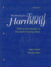 Cover of: Student Workbook and CD for use with Tonal Harmony