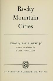 Cover of: Rocky Mountain cities