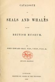 Cover of: Catalogue of seals and whales in the ... Museum by British Museum. Department of Zoology. [Mammals]