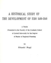 A historical study of the development of Edo, 1600-1860 by Hitoshi Mogi