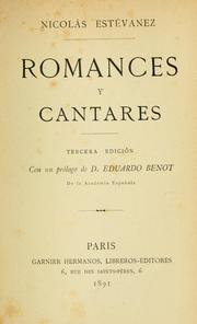 Cover of: Romances y cantares by Nicolás Estévanez