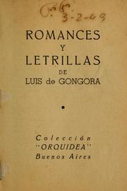 Cover of: Romances y letrillas [por] Luis de Gongora. by Luis de Góngora y Argote