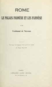 Cover of: Rome: le palais farnèse et les Farnèse.
