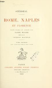 Cover of: Rome, Naples et Florence [par] Stendhal. by Stendhal