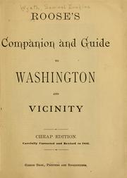 Cover of: Roose's companion and guide to Washington and vicinity