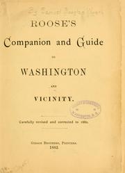 Cover of: Roose's companion and guide to Washington and vicinity