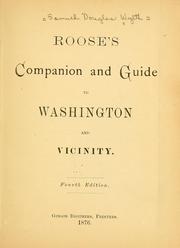 Cover of: Roose's companion and guide to Washington and vicinity