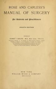 Cover of: Rose and Carless's Manual of surgery for students and practitioners