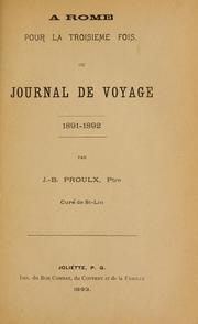 Cover of: À Rome pour la troisième fois: ou, Journal de voyage, 1891-1892.