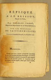 Cover of: Réplique à J.P. Brissot, député de Paris