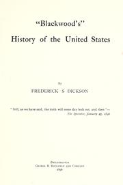 Cover of: "Blackwood's" history of the United States.