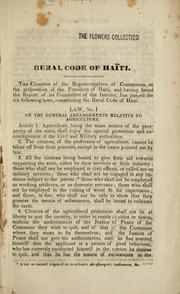 Cover of: Rural code of Haiti