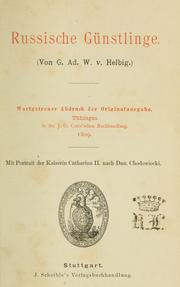 Cover of: Russische Günstlinge by Georg Adolf Wilhelm von Helbig