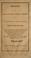 Cover of: Message of His Excellency Joseph E. Brown to the extra session of the Legislature, convened March 10th, 1864