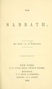 Cover of: The Sabbath by Amos Augustus Phelps