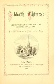 Cover of: Sabbath chimes