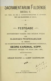 Cover of: Sacramentarium Fuldense saeculi X.