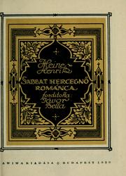 Cover of: Sabbat hercegnö románca. by Heinrich Heine