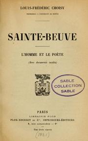 Cover of: Sainte-Beuve : l'homme et le poéte.