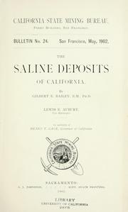 Cover of: The saline deposits of California by Gilbert Ellis Bailey