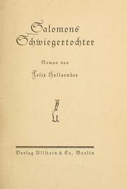 Cover of: Salomons Schwiegertochter: Roman