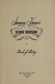 Cover of: Sammy Kaye's Sunday serenade: book of poetry.