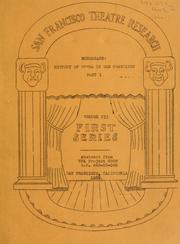 Cover of: The history of opera in San Francisco by Lawrence Estavan, editor.