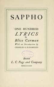 Cover of: Sappho by Bliss Carman