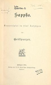 Cover of: Sappho by Franz Grillparzer, Franz Grillparzer