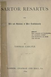Cover of: Sartor resartus by Thomas Carlyle