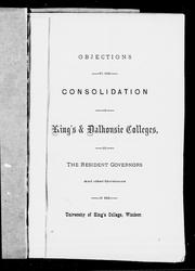 Objections to the consolidation of King's & Dalhousie Colleges