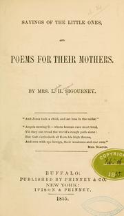 Cover of: Savings of the little ones, and poems of their mothers. by Lydia H. Sigourney