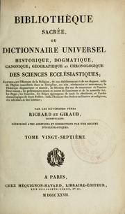 Cover of: Bibliothèque sacrée: ou, Dictionnaire universel historique, dogmatique, canonique, géographique et chronologique des sciences écclésiastiques ...