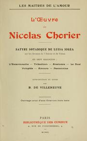 Cover of: Satyre sotadique de Luisa Sigea sur les arcanes de l'amour et de Vénus en sept dialogues by Nicolas Chorier