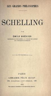 Cover of: Schelling by Émile Bréhier