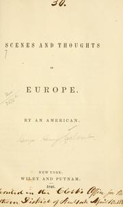 Cover of: Scenes and thoughts in Europe.