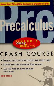 Cover of: Schaum's easy outlines: precalculus : based on Schaum's outline of precalculus