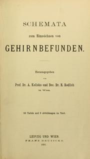 Cover of: Schemata zum einzeichnen von gehirnbefunden.