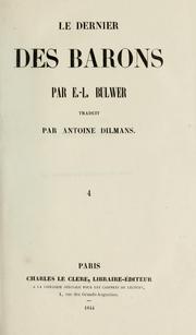 Cover of: Le dernier des barons by Rosina Bulwer Lytton Baroness Lytton