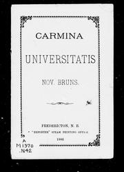 Cover of: Carmina Universitatis Nov. Bruns