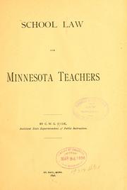 School law for Minnesota teachers by Cornelius Willet Gillam Hyde