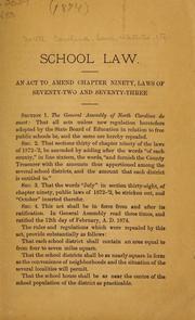 Cover of: School law