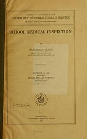 Cover of: School medical inspection