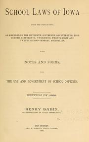 Cover of: School laws of Iowa, from the code of 1873