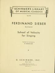 Cover of: School of velocity for singing: op.42-43