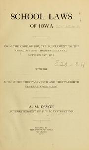 Cover of: School laws of Iowa from the code of 1897