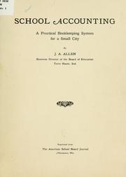 Cover of: School accounting: a pratical bookkeeping system for a small city