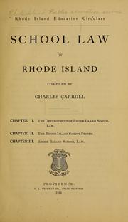 Cover of: School law of Rhode Island